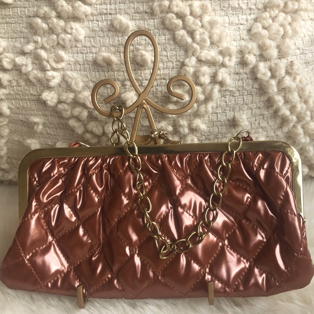 Shiny Rose Gold/Copper Colored Wristlet